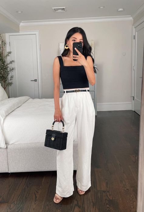 White Linen Pants Outfit, Cream Blanket, Pants Outfit Work, Black Pants Outfit, Brunch Outfits, Linen Pants Outfit, White Pants Outfit, Summer Pants Outfits, Extra Petite