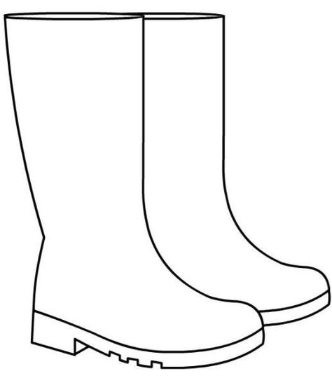 Rain Boots Coloring Pages, Rain Boot Template Free Printable, Gumboots Drawing, Rain Boots Drawing, Free Printable Coloring Book, Fall Leaf Template, Baby Crafts Diy, Craft Work For Kids, Easy Art For Kids