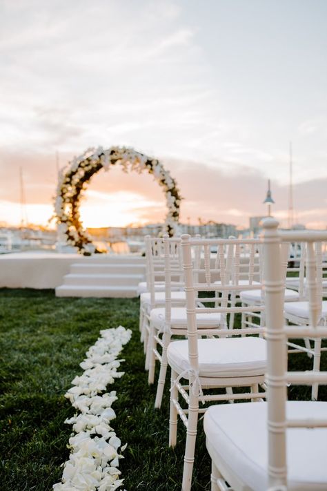 Waterfront Wedding Ceremony, Marina Wedding, Waterfront Wedding, California Coastal, Destination Wedding Planning, Venue Decor, Wedding News, Wedding Chicks, Event Rentals