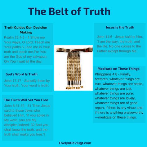 Armor Of God Lesson, The Belt Of Truth, Belt Of Truth, Bible Study Help, Biblical Teaching, Bible Facts, Bible Teachings, Armor Of God, Prayer Warrior