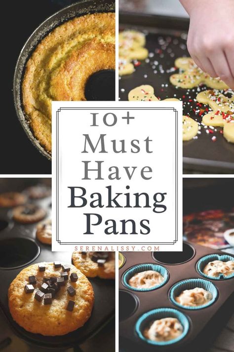 The Best Essential Baking Pans To Stock In Your Kitchen | Serena Lissy Baking Pan Sizes, Easy No Bake Cookies, Jumbo Muffins, Cupcake Tray, Aluminum Pans, Muffin Pans, Mini Muffin Pan, Pan Sizes, Egg Tart