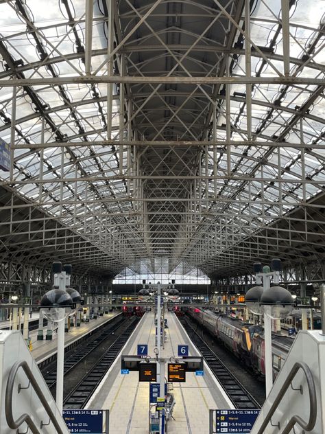 Manchester Train Station, Uk Train Station, Manchester Architecture, Fake Travel, Travel Through Europe, Manchester England, Summer Bucket Lists, Summer Bucket, Train Rides