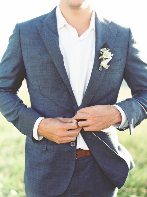 Mens Blue Wedding Suits, Groom Attire Rustic, Tulum Elopement, Slate Blue Suit, Casual Groom Attire, Wedding Groomsmen Attire, Suits Groom, Casual Grooms, Costum Elegant