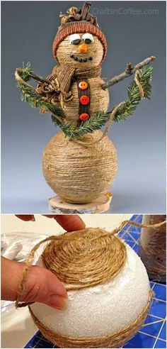 40 Rustic DIY Twine Projects To Decorate Your Home And Garden Twine Projects, Twine Crafts Diy, Crafty Christmas Gifts, Jute Twine Crafts, Snowmen Crafts, Twine Diy, Home Stuff, Twine Crafts, Holiday Crafts Christmas