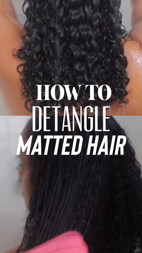 How To Untangle Matted Curly Hair, How To Detangle Curly Hair, How To Detangle Matted Hair, Hair After Braids, How To Detangle Hair, Detangle Matted Hair, Detangle Curly Hair, Tight Curly Hair, Detangling Natural Hair