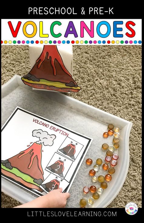 Earth and Volcano Activities for Preschool, Pre-k, & Kindergarten. This post includes 20+ extraordinary earth activities and centers for your extraordinary early childhood classroom or homeschool! Ideas include literacy, math, fine motor, gross motor, sensory bins, thematic snack, art, and STEM. Your little learners will LOVE this unit if they love learning about volcanoes, continents, or landforms. Add these to your lesson plans & have fun learning about Earth! #preschool #prek #kindergarten Volcano Activities For Preschool, Preschool Volcano, Earth Preschool, Easy Volcano, Volcano Activities, Earth Activities, Halloween Crafts Preschool, The Floor Is Lava, Math Activities For Kids