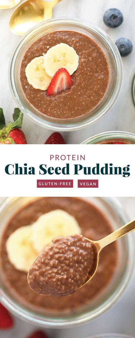 Protein Chia Seed Pudding (Great for Meal Prep!) - Fit Foodie Finds High Protein Chia Pudding, Protein Chia Seed Pudding, What Is Healthy Food, Pudding Chia, Packed Breakfast, Chia Seed Recipes Pudding, Chocolate Chia Pudding, Healthy Food Habits, Chia Seed Recipes