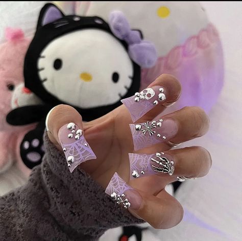 Punk Nails, Duck Nails, Drip Nails, Girly Acrylic Nails, French Tip Acrylic Nails, Hello Kitty Nails, Short Square Acrylic Nails, Really Cute Nails, Unique Acrylic Nails