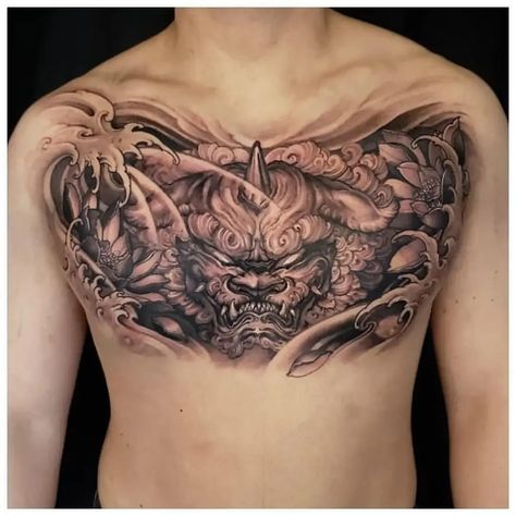 Getting a foo dog tattoo is a great way to show your love for this unique and interesting breed of dog. Dog Chest Tattoo, Foo Dog Tattoo Design, Foo Dog Tattoo, Dragon Tattoo Back Piece, Dragon Sleeve Tattoos, Fu Dog, Magic Tattoo, Cool Chest Tattoos, Pieces Tattoo