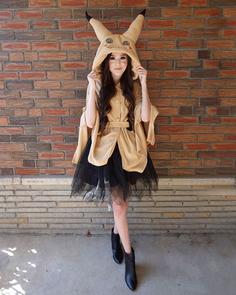 Mimikyu Halloween Costume, Halloween Female Costumes Ideas, Mimikyu Outfit, Mimikyu Makeup, Idee Halloween Costume, Mimikyu Costume, Mimikyu Cosplay, Eevee Cosplay, Mha Clothes