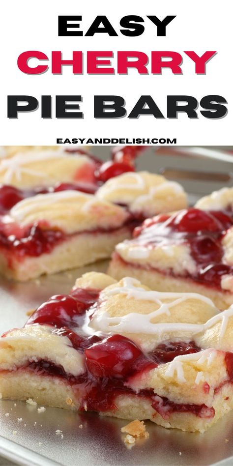 Make these easy cherry pie bars with simple ingredients and have an amazing dessert to serve in bbq's, potlucks and get-togethers that didn't cost much. Cherry Pie Filling Recipes Easy, Cherry Pie Bars Recipe, Easy Cherry Pie, Pie Filling Desserts, Cherry Pie Filling Recipes, Dessert For Summer, Cherry Pie Bars, White Chocolate Drizzle, Cherry Bars