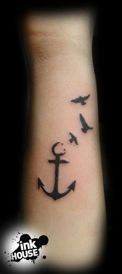 Anchor and bird Bluebird Tattoo, Anker Tattoo, Anchor Tattoo, Three Birds, Birds Tattoo, Birds Flying, Simple Tattoos, Blue Bird, Tattoo Quotes