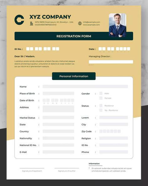 Register Form Design, Form Design Layout, Application Form Design, Registration Form Design, Emergency Contact Form, Activity Binder, Dental Branding, Brochure Design Layouts, Matrimonial Sites