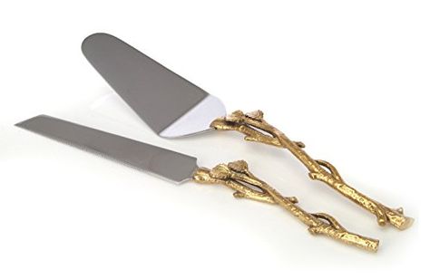 2 Piece Goldleaf twig Cake Server Set 1 Cake Knife and 1 Cake Server Leaf Design 2 Tone Made of Stainless Steel and Brass Ideal for Weddings Partys Elegant events *** Be sure to check out this awesome product.-It is an affiliate link to Amazon. #KitchenUtensils Work Engagement, Agate Candle, Wedding Cake Setting, Cake Knife Set, Gold Leaf Design, Cake Servers, Cake Server Sets, 1 Cake, Cake Knife