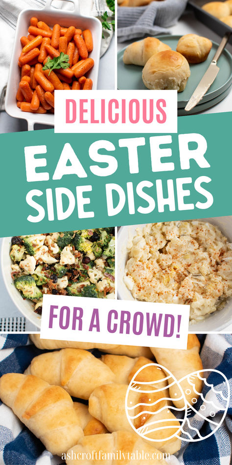 Collage of Easter side dishes for Easter dinner, including vegetables ide dishes, salads, and rolls. Broccoli Easter Recipes, Gluten Free Easter Sides, Easy Easter Lunch Menu Ideas, Easter Sides Dishes, Easter Dinner Ideas Main Dishes, Easy Easter Side Dishes, Easter Recipes Ideas Dinner, Easter Lunch Menu, Side Dish For Easter