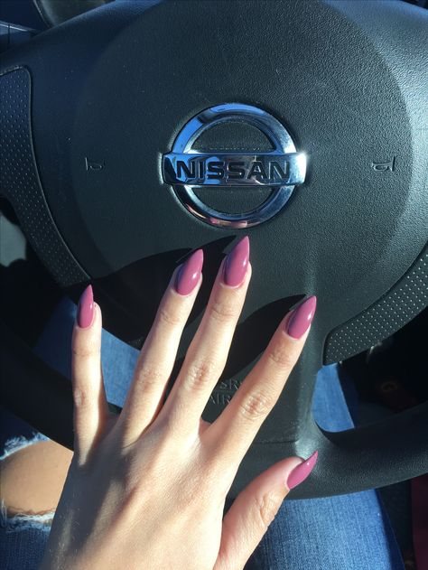 Dark Pink Purple Nails, Dark Purple Pink Nails, Dark Pink Nails Almond, Dark Pink Acrylic Nails, Dark Magenta Nails, Mauve Almond Nails, Dark Pink Nails Acrylic, Long Stiletto Acrylic Nails, Pink Nails Dark