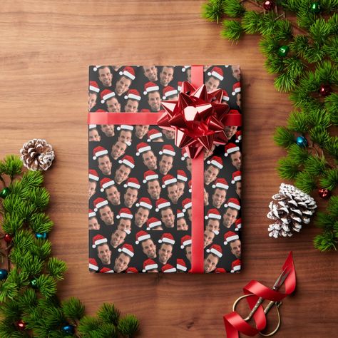 Funny Christmas Holiday Custom Face Unique Photo Funny Christmas Wrapping Ideas, Gift Wrapper Design, Funny Christmas Wrapping, Wrapper Design, Funny Wrapping Paper, Face Unique, Photo Wrap, Holiday Wrapping, Gift Wrapper