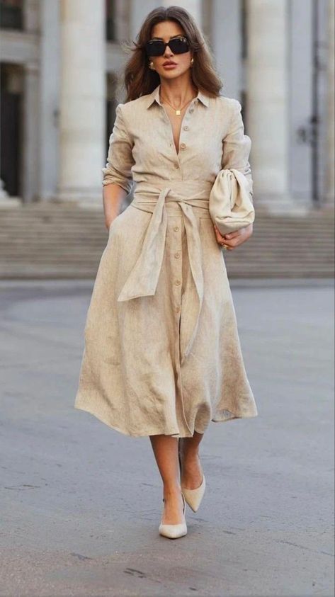 Linen Style Fashion, Old Money Outfits, Elegant Cocktail Dress, Classy Fashion, Mode Casual, Dress Stores Online, Stretchy Dress, Looks Chic, Elegant Shirt