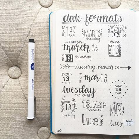 Date Format Headers for Your Bullet Journal Bullet Journal Headings, Bullet Journal Titles, Header Ideas, Bullet Journal Headers, Bullet Journal Banner, Journal Fonts, Bullet Journal Notes, Bullet Journal Printables, Bullet Journal Mood