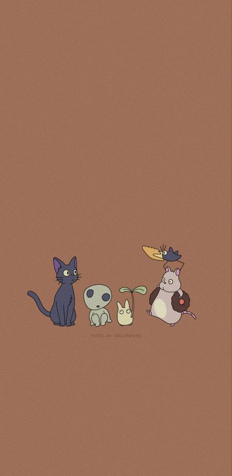 Ghibli Phone Wallpaper Aesthetic, Gibli Studio Wallpaper Phone, Totoro Cat Bus Wallpaper, Cute Anime Homescreen Wallpaper, My Neighbour Is Totoro Wallpaper, Gibhli Aesthetic Wallpaper, Studio Ghibli Brown Wallpaper, Home Wallpaper For Android, Ghibli Astethic Wallpapers