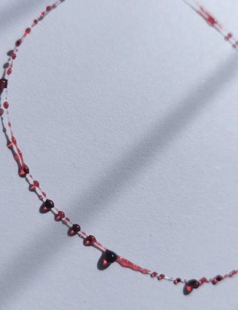 Blood Bracelet Diy, Bloodwork Jewelry, Blood Jewelry Diy, Blood Accessories, Blood Jewelry, Blood Bracelet, Blood Necklace, Diy Pearl Necklace, Fun Crafts To Do