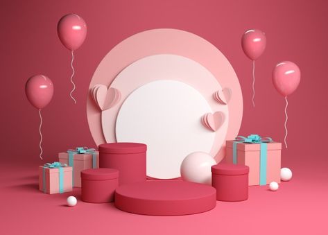 Abstract celebration platform scene with... | Premium Photo #Freepik #photo #background #heart #gift #geometric Statue Head, Shape Background, Background Heart, Pastel Color Background, Valentine Photo Shoot, Geometry Shape, Deco Studio, Futuristic Background, Frame Background