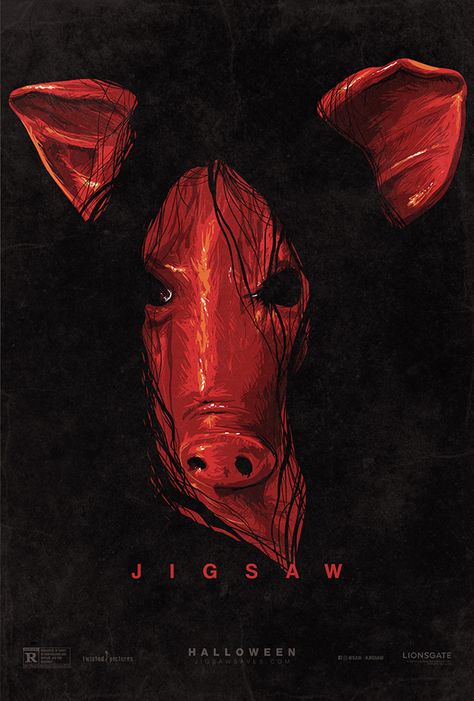 Saw Wallpaper Jigsaw, Retro Horror Movie Posters, Jigsaw Poster, Jigsaw Drawing, Jigsaw Wallpaper, Saw Wallpaper, Saw Poster, Creepy Oc, Pubmats Ideas