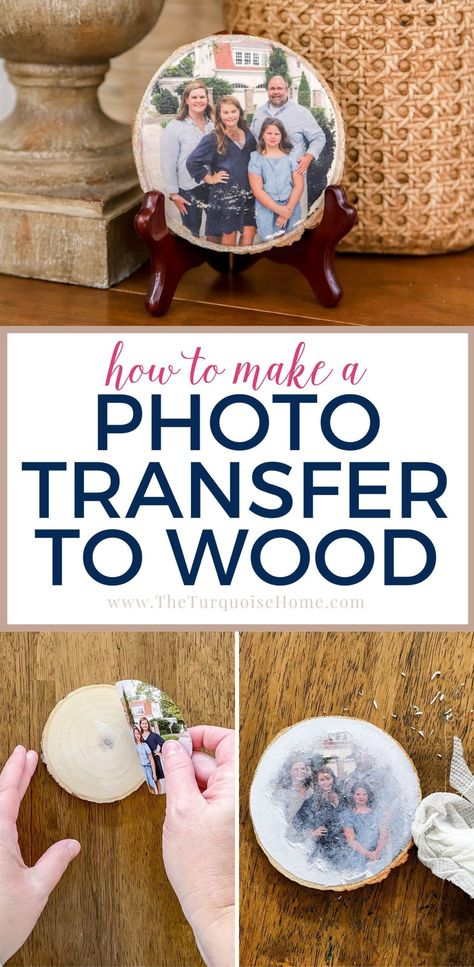 Picture To Wood Transfer, Picture In Wood Diy Photo Transfer, Photo On Wood Ornament, Can You Modge Podge Over Pictures, How Do You Transfer A Picture To Wood, Diy Wood Picture Ornaments, Photos Transferred To Wood, Make Ornaments With Pictures, Modge Podge Crafts Photos