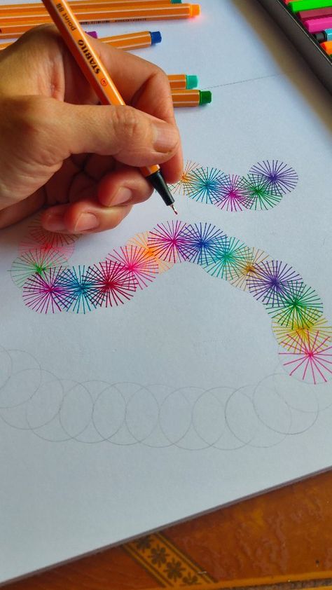 Mandalas, Zentangles, Doodles | Drawing of the day 🥰, would you try? | Instagram Pen Art Doodle Easy, Mandala Zentangle Art, Easy Zen Doodle Art, Zentangle Mandala Art, Doodle Journal Ideas, Color Pencil Doodles, Diy Drawing Ideas, Things To Do Draw, Sharpie Art Easy