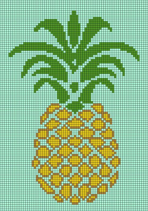 Alpha Pattern #19425 Preview added by Admonit Cross Stitch Patterns Free Easy, Stitch Pineapple, Bead Crochet Patterns, Cross Stitch Kitchen, Nature Cross Stitch, Floral Cross Stitch, Crochet Tapestry, Bead Pattern, Simple Cross Stitch