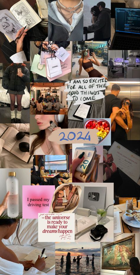 2024 Resolutions, Productivity Aesthetic, Mood 2024, Creative Vision Boards, Better Me, Board Wallpaper, 2024 Goals, Vision Board Wallpaper, 2024 Vision Board