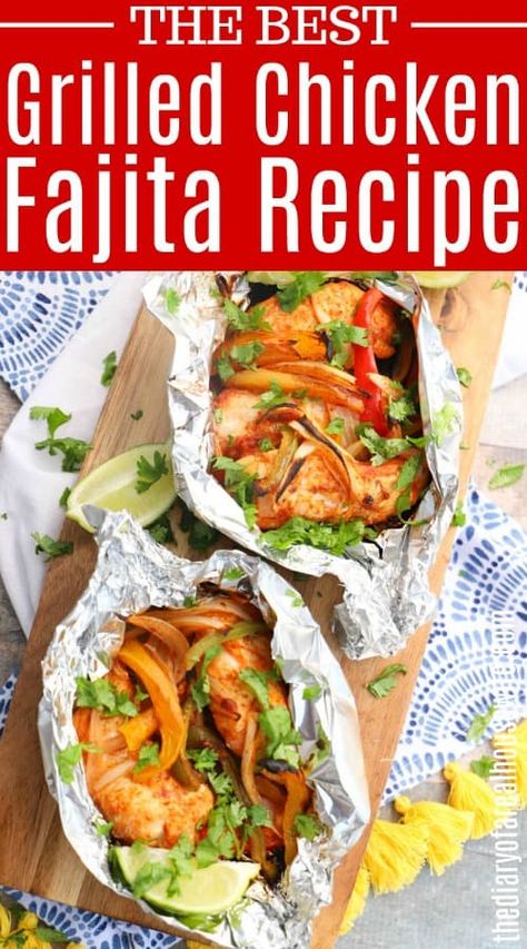 Fahijatas Recipe, Summer Dinner Easy, Foil Pack Recipes, Walnut Chicken Recipe, Grilled Chicken Fajitas, Recipe For Summer, Foil Pack Meals, Chicken Fajita Recipe, Fajita Recipe