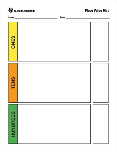 Printable Color Place Value Mat Hundreds Place Value Charts Printable Free, Place Value Chart Printable Free, Place Value Manipulatives, Place Value Mat, Place Value Cards, Place Value With Decimals, Place Value Chart, Math Place Value, Science Crafts