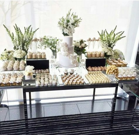 Wedding Treats Table, Mexican Dessert Table, Engagement Party Desserts, Wedding Dessert Table Decor, Sweet Table Wedding, White Fondant, Candy Buffet Tables, The Wedding Cake, Dessert Table Decor