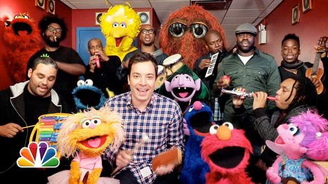 Jimmy Fallon, Muppets, & The Roots Play the 'Sesame Street' Theme Song on Classroom Instruments Cat History, Elmo World, Sesame Street Muppets, Groucho Marx, Jerry Lewis, Steve Martin, Chevy Chase, Jim Henson, Tonight Show