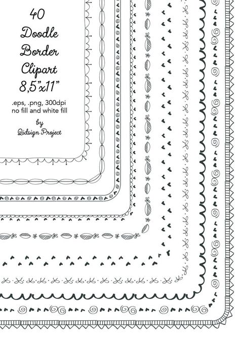 Bujo Borders, Borders Bullet Journal, Journal Dividers, Bullet Journal Frames, Hand Drawn Borders, Drawn Borders, Clipart Frames, Letter Frame, Hand Drawn Border