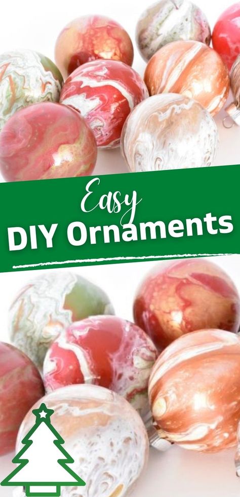 Learn how to make beautiful DIY Ornaments with Acrylic Pouring. Step-by-step instructions and video tutorial. Fun familiy project for the holidays. Make great Christmas gifts. Nail Polish Art Crafts, Painted Lightbulbs, Christmas Crafts Kids Ornaments, Easy Diy Ornaments, Glass Christmas Balls, Easy Christmas Ornaments, Unique Ornaments, Diy Christmas Ornament, Diy Ornaments