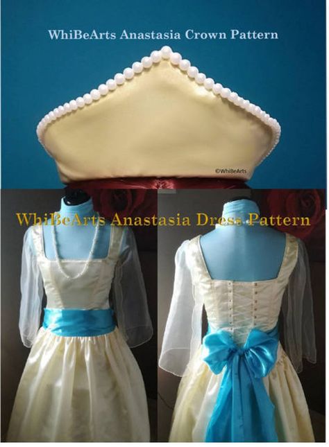 Anastasia Romanov Cosplay Pattern Bundle Dress Crown PDF | Etsy Anastasia Gown, Anastasia Costume, Anastasia Art, Anastasia Cosplay, Real Life Disney Characters, Ideas Disfraz, Esl Materials, Projector Sewing, Cosplay Patterns