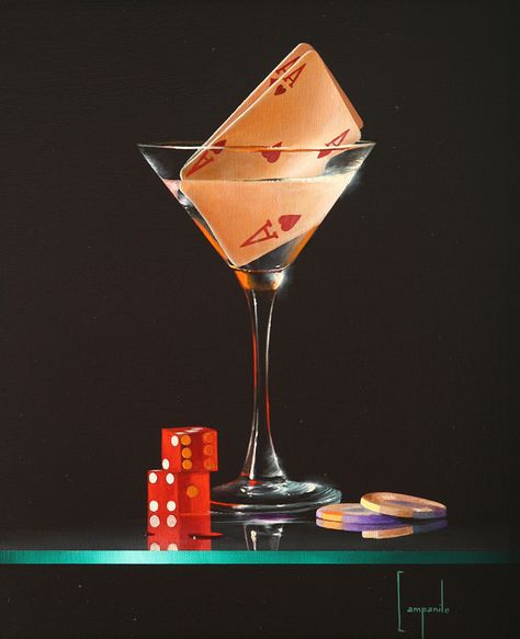 Against All Odds Realism Still Life, Against All Odds, Jazz Club, Content Warning, Playing Card, Red Aesthetic, Pics Art, Still Life Painting, Martini Glass