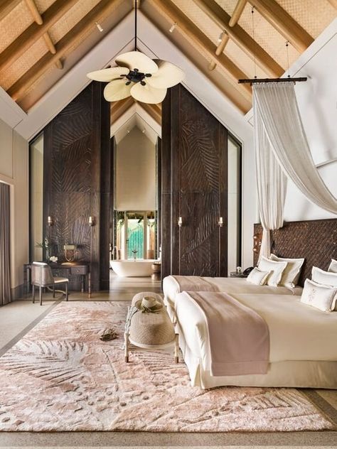 Resort Interior Design, Hotel Room Interior, Resort Interior, Tropical Bedrooms, Hotel Room Design, Resort Design, Hotel Interior Design, Luxury Rooms, Bedroom Hotel