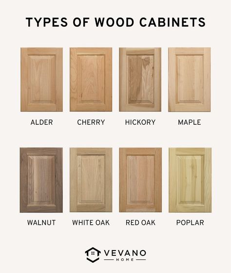 Types Of Wood Cabinets, Cabinet Stain Colors, Alder Kitchen Cabinets, Natural Wood Kitchen Cabinets, Types Of Kitchen Cabinets, Stained Kitchen Cabinets, White Oak Kitchen, Natural Wood Kitchen, Maple Kitchen Cabinets