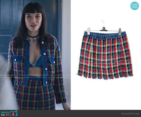 Elite Mencia Outfits, Elite Outfit Style, Tweed Mini Skirt Outfit, Mencia Elite, Elite Outfits, Martina Cariddi, Baby Glam, Elite Fashion, Tv Fashion