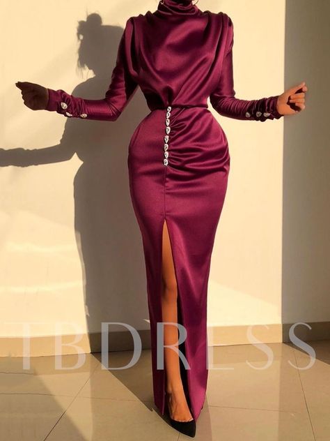 Dinner Wears, Long Sleeve Satin Dress, Robes Glamour, Soiree Dress, Afrikaanse Mode, Elegant Prom Dresses, Womens Fall Dress, Maxi Dress Prom, Drag Queens