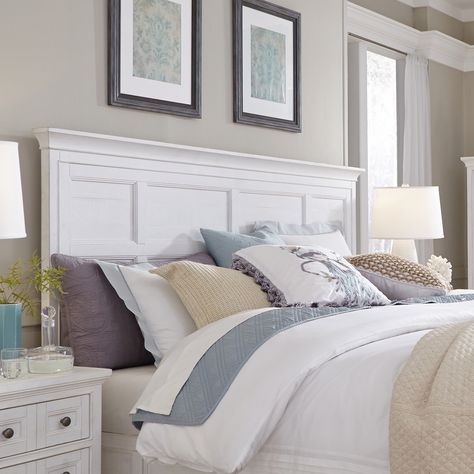 Magnussen Home Heron Cove Relaxed Traditional Soft White King Panel Bed Headboard B4400 64H | Bellacor White Headboard Bedroom, White King Panel Bed, White Headboard, Queen Panel Beds, Bed Headboard, Queen Headboard, Wood Headboard, King Headboard, Bedroom Headboard