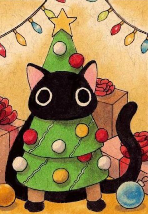 Felicia Chiao, In The Jungle, Black Cat, The One, Christmas Tree, Christmas, Anime, Black, Art