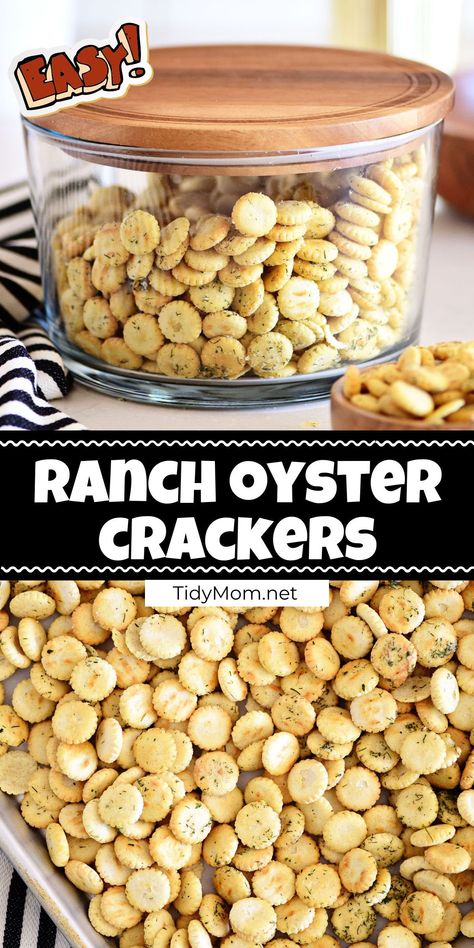 Ranch Crackers Recipe, Oyster Cracker Snack, Hidden Valley Ranch Seasoning, Oyster Crackers Recipe, Seasoned Oyster Crackers, Ranch Oyster Crackers, Ranch Crackers, Seasoned Crackers, Homemade Cheese Crackers