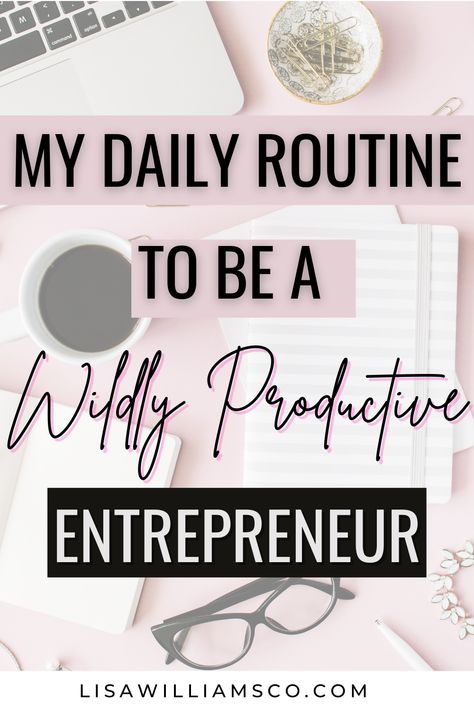 Are you struggling with staying as productive as possible in your business? It's so important you master this for your entrepreneur success! In my blog post I talk about what I do as part of my daily entrepreneur routine to be wildly productive. Don't miss out on utilizing these essential productivity tips and hacks. Repin and click through here to start using these in your daily routine! Small Business Daily To Do List, Small Business Daily Checklist, Small Business Routine, Daily Routine Schedule For Entrepreneur, Entrepreneur Daily Schedule, Daily Business Checklist, Entrepreneur Daily Routine, Small Business Daily Schedule, Small Business Schedule