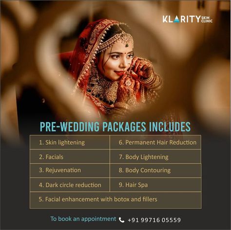 Here is the ULTIMATE ALL-INCLUSIVE PRE WEDDING BRIDAL PACKAGE that takes care of every little detail that would make you look absolutely stunning! #prewedding #bridalskincare #bridalshower #bridalwear #bridalpackage #groom #bride #wedding #weddingplanner #weddingvibes #shaadi #shaadiseason #shaadimagic #commitment #togetherforlife #love #skinclinic #glowingskin #weddingday #klarityskinclinic #gk2 #newdelhi Pre Bridal Packages, London Eye At Night, Bridal Facial, Bridal Skin Care, Pre Bridal, Bridal Packages, Skin Care Packaging, Hair Spa, Skin Clinic