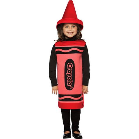 Crayola Red Toddler Halloween Costume Costumes 4 People, Crayon Fancy Dress, Crayon Costumes, Mishloach Manos, Crayon Costume, Great Costume Ideas, Red Crayon, Diy Halloween Games, Red Costume