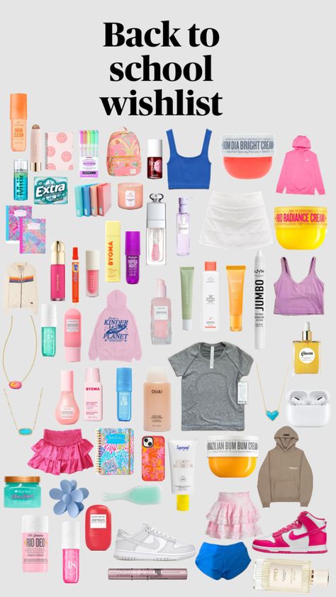 #preppy#school#shop Preppy School Essentials, Preppy School Stuff, Preppy Back To School Supplies, Preppy Stationary, Highschool Fits, Back To School Preppy, Middle School Essentials, Back To School List, School Backpack Essentials